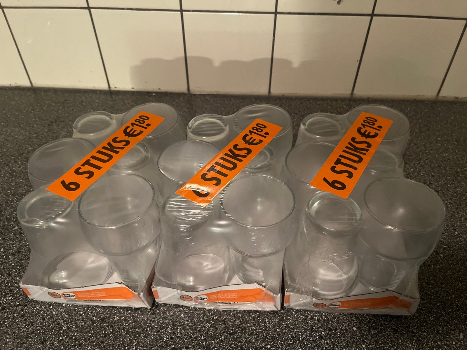 Set van 18 nieuwe bier glazen - 3x 6 stuks, Overige typen, Ophalen of Verzenden, Nieuw, Glas