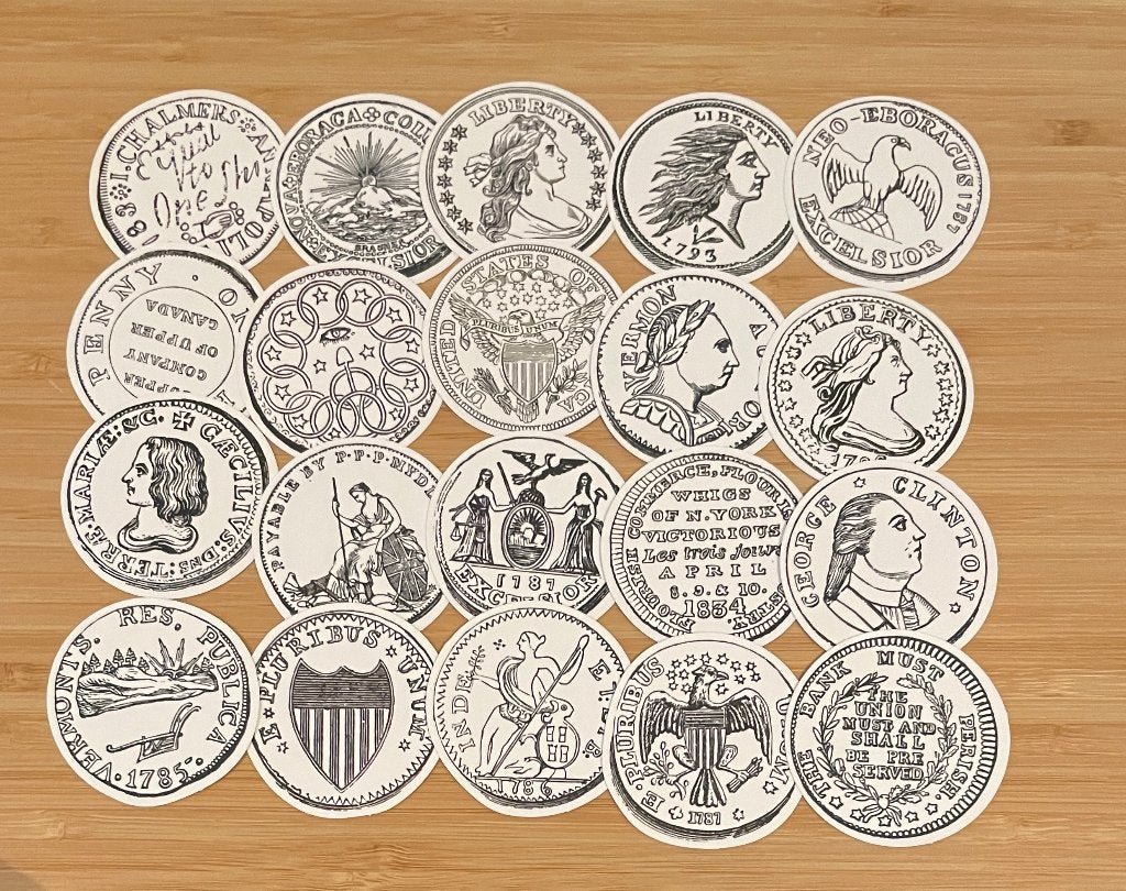 Oude munten scrapbooking, journaling stickers, Verzenden, Nieuw, Meerdere stickers