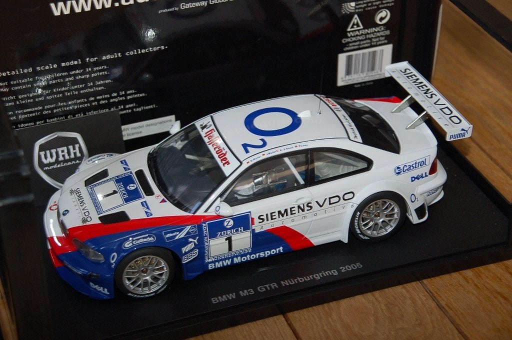 1:18 BMW M3 E46 GTR #1 Nurnburgring Autoart 80546 WRH, Verzenden, Zo goed als nieuw, Auto, Autoart