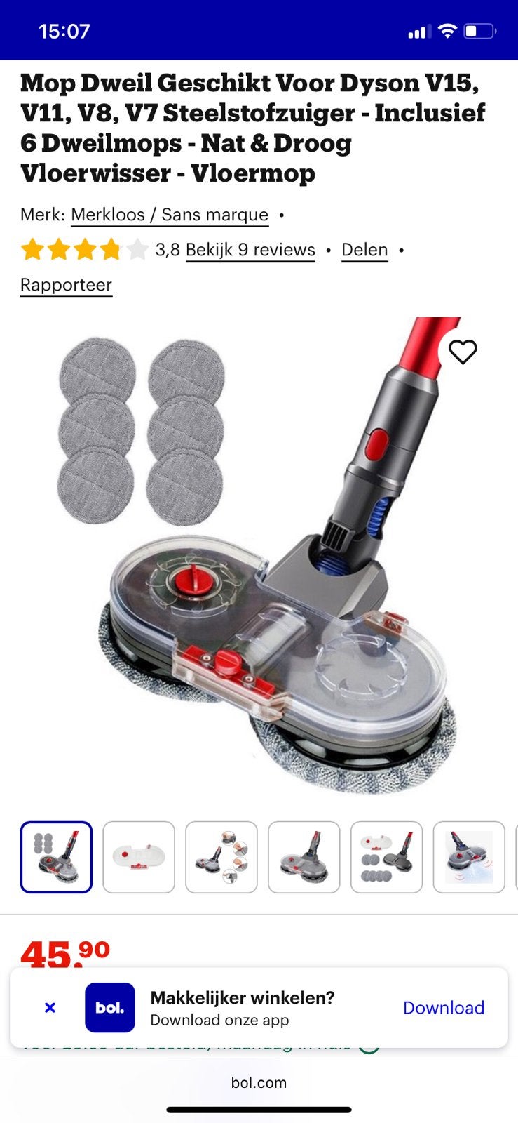 DYSON dweil opzetstuk. NIEUW, Witgoed en Apparatuur, Ophalen of Verzenden, Nieuw
