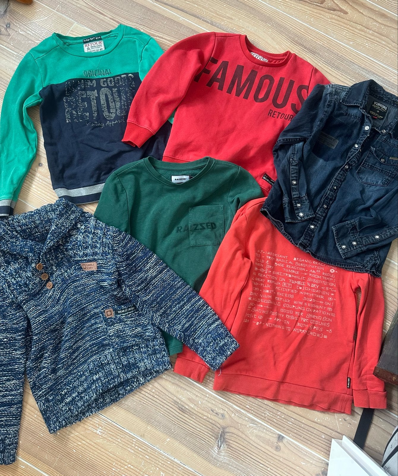 Jongenskleding pakket: truien, sweaters en spijkerblouse, Ophalen of Verzenden, Zo goed als nieuw, Jongen