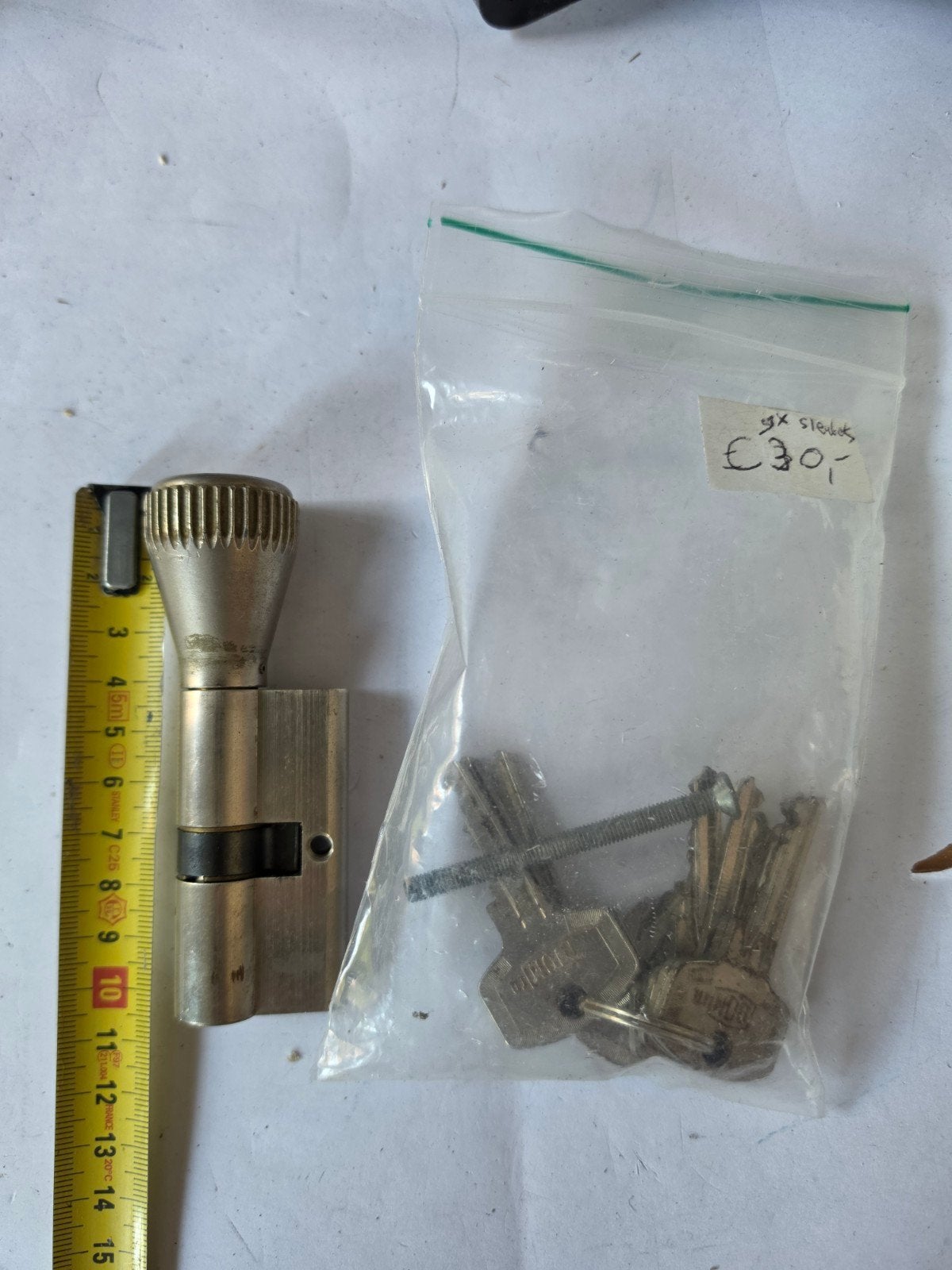Cilinderslot met knop en sleutels, Ophalen of Verzenden, Gebruikt, Overige materialen, Slot