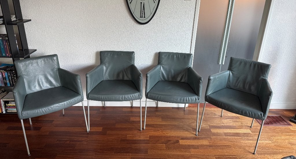 Eetkamerstoelen merk: Label, Ophalen, Gebruikt, Leer, Vier