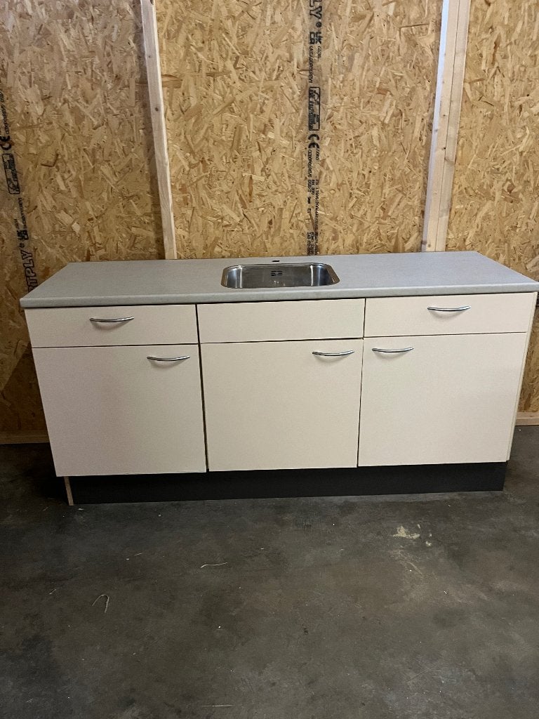 Keukenblok 180cm, Ophalen, Gebruikt, Wit, Enkelwandige keuken