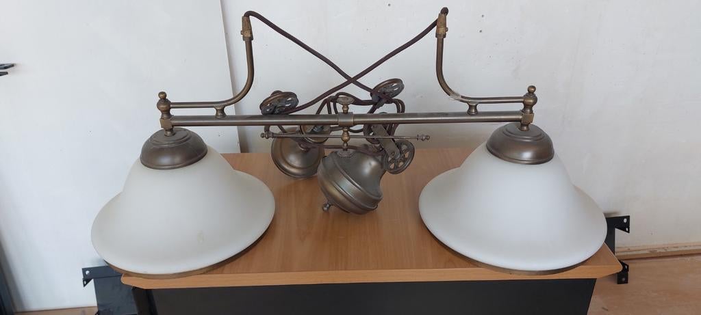 Antieke hanglampen: dubbele met contragewicht en enkele, Antiek en Kunst, Ophalen