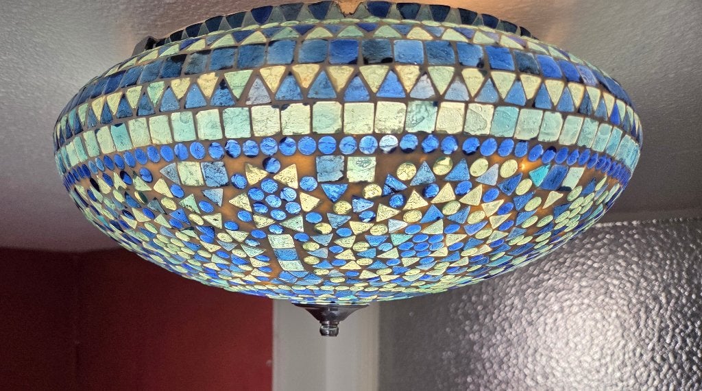 Mozaïek plafondlamp, Overige stijlen, Plafondlamp, Glas, Ophalen