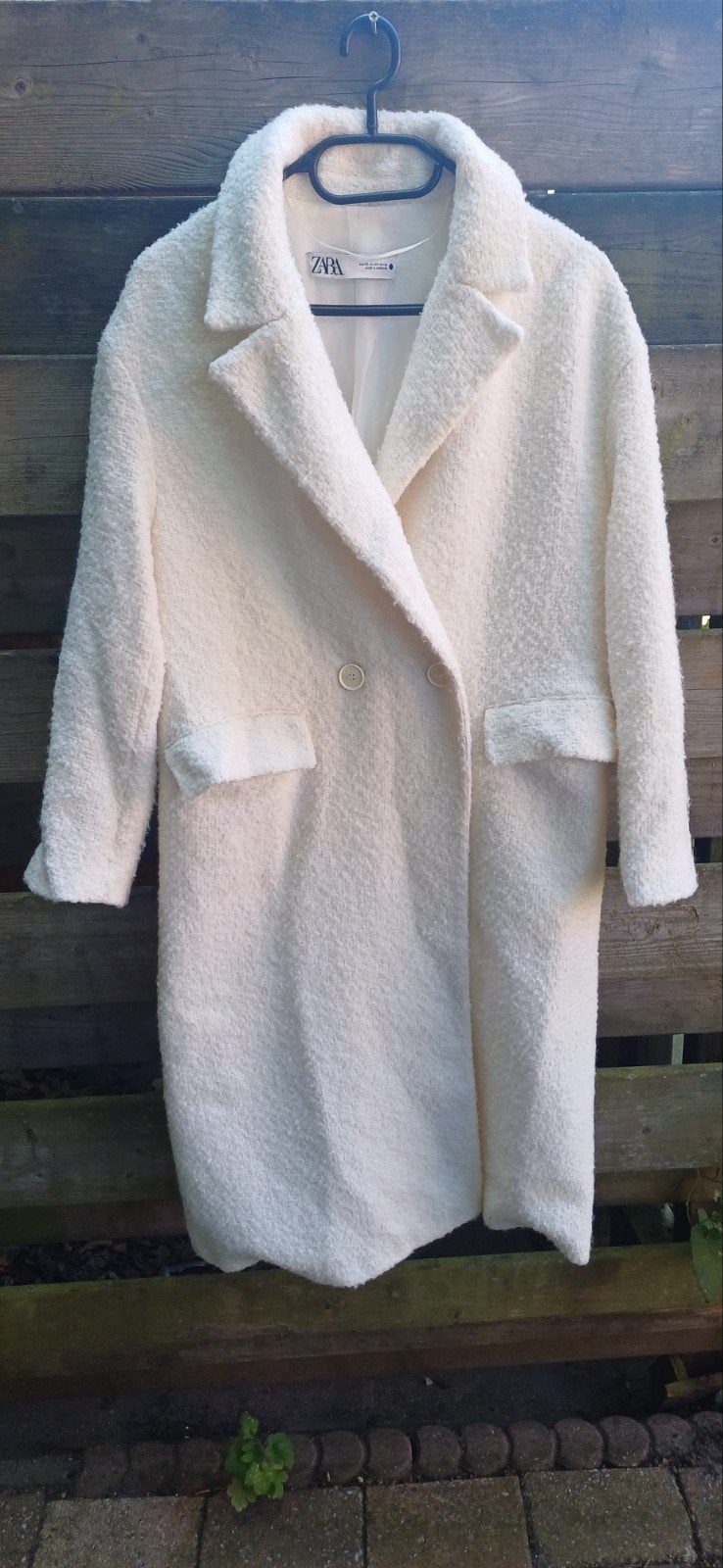 Witte teddy jas van Zara - Maat XS, Ophalen of Verzenden, Maat 34 (XS) of kleiner, Gedragen, Wit