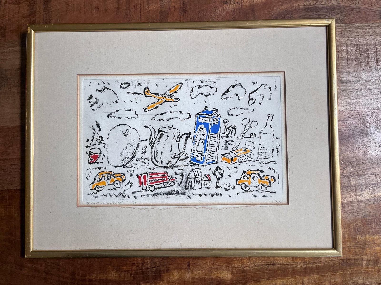 Maarten Dekker - Zeefdruk 'Dagelijks Leven' (1981), Dagelijks leven, Ophalen of Verzenden, Zeefdruk, 1950 - 1999