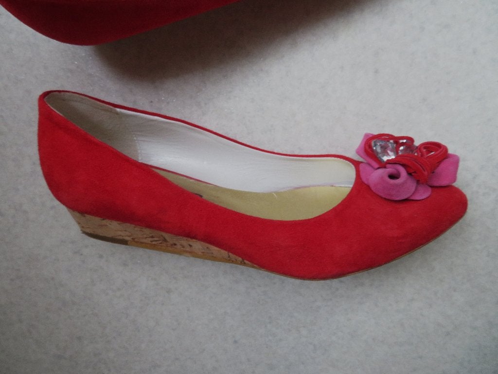 ROBERTO D’ANGELO schoenen pumps rood suède leer 36, Schoenen met lage hakken, Ophalen of Verzenden, Rood, Roberto d'Angelo