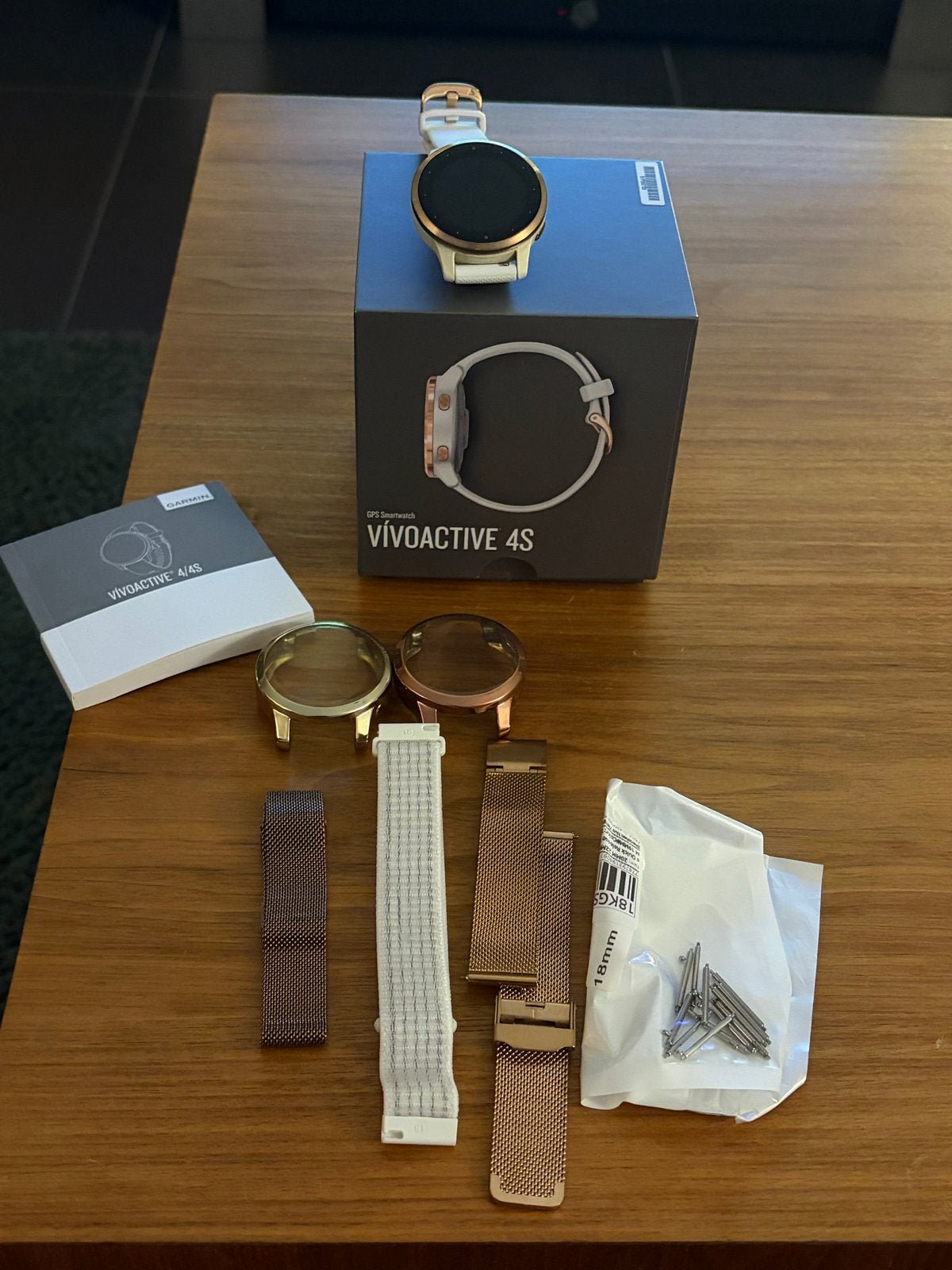 Garmin Vivoactive 4S - Wit/Roségoud met extra bandjes, Sieraden, Tassen en Uiterlijk, Smartwatches, Gebruikt, Wit, Ophalen of Verzenden
