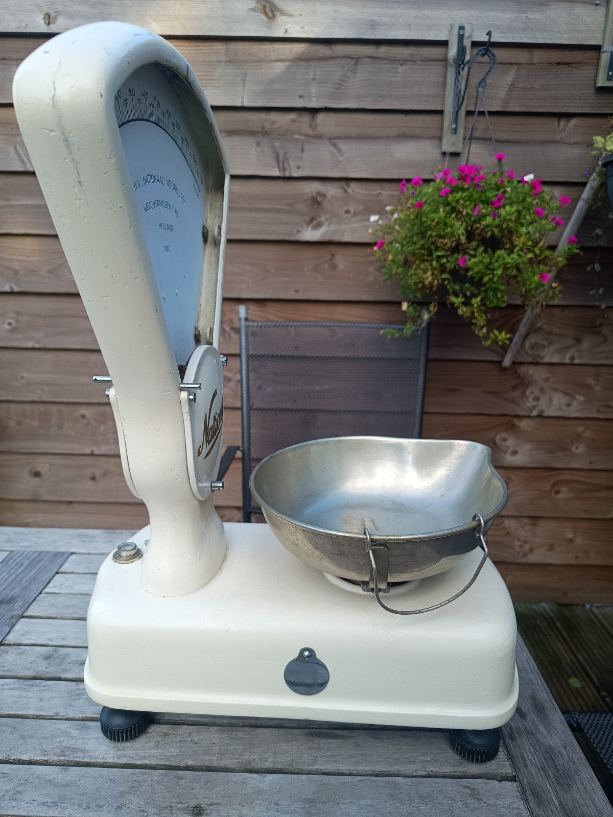 Vintage Nationaal Weegschaal uit 1952 - 1kg - Ruitje ontbree, Ophalen