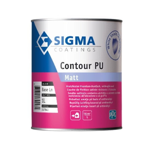 Sigma Contour PU Mat - 1 liter - Zwart (Ral 9005), Doe-het-zelf en Verbouw, Ophalen of Verzenden, Nieuw, Overige typen