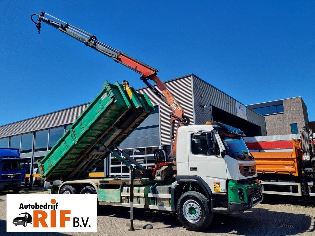 Volvo FMX 460 Containersystem 26T/ Palfinger Krane 18TM/ Rem, Auto's, Vrachtwagens, Automaat, Euro 5, Achterwielaandrijving, Wit