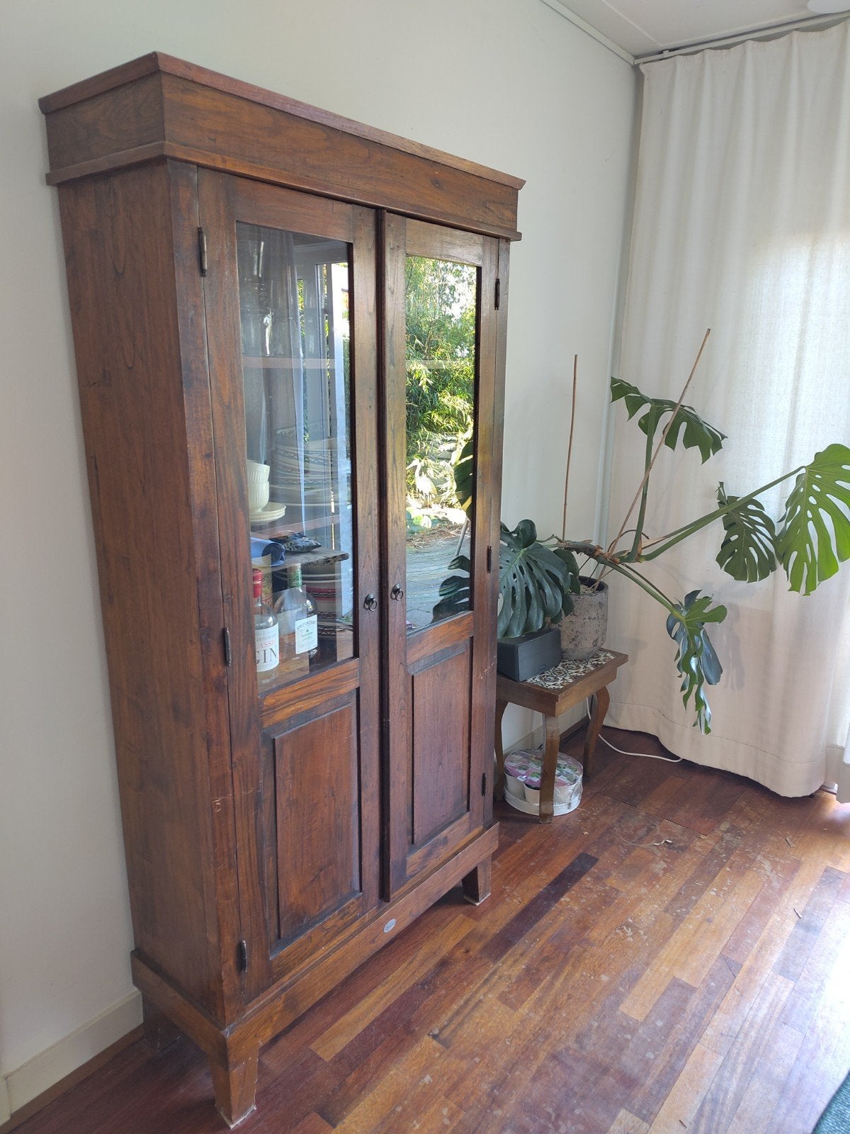 Teak houten servieskast Batavia van Living Home, Ophalen, Teakhout, 50 tot 100 cm, 25 tot 50 cm