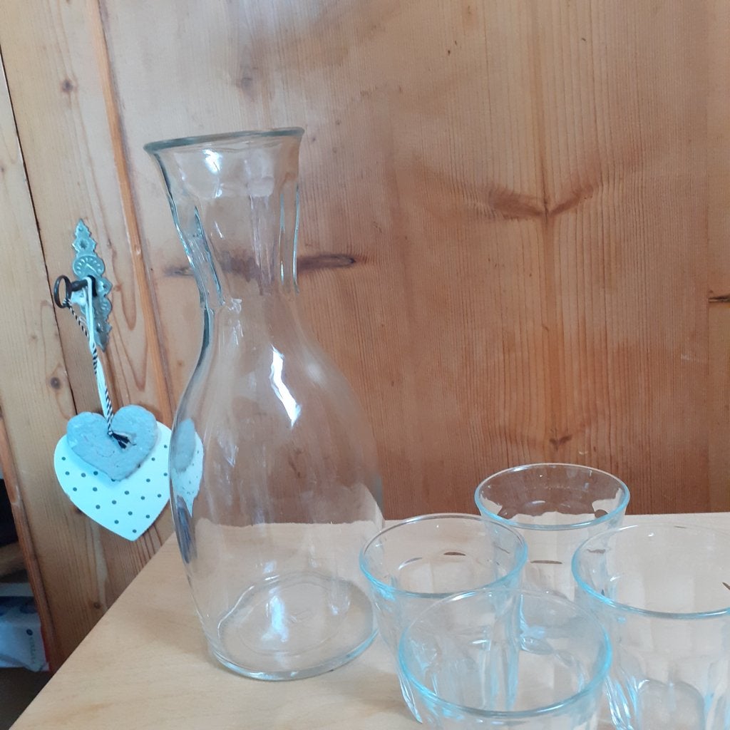 waterkan met glazen, Glas of Glazen, Nieuw, Ophalen of Verzenden, Glas