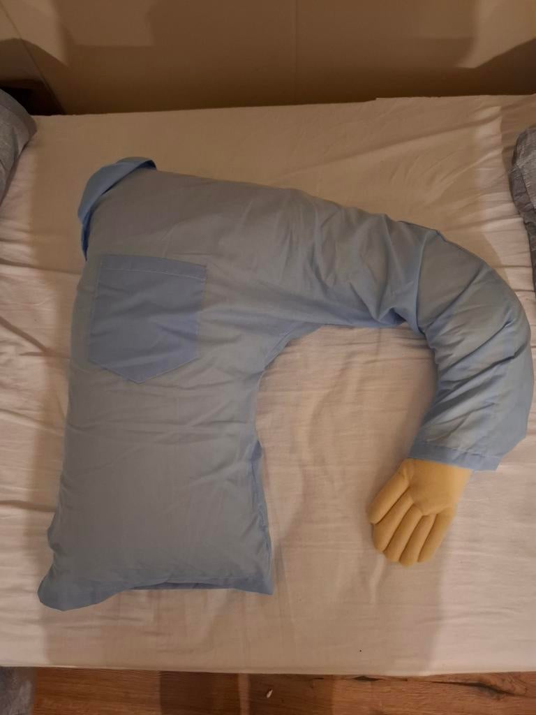 Boyfriend Kussen - Het perfecte knuffelkussen, Eenpersoons, Blauw, Ophalen of Verzenden, Zo goed als nieuw