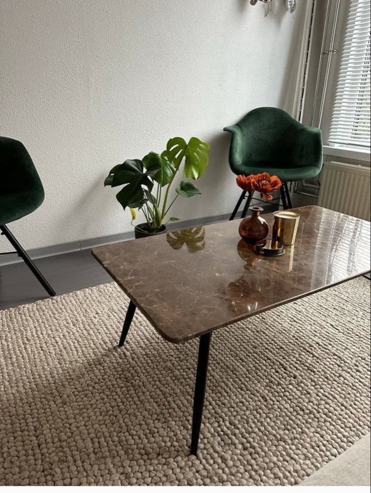 Salontafel By Boo Richy Marmer Bruin, Ophalen, Gebruikt, 100 tot 150 cm, 50 tot 100 cm