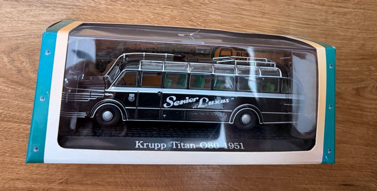 Krupp Titan O80 1951 Bus Model - Atlas Bus Collection, Overige merken, 1:50 of kleiner, Verzenden, Overige typen