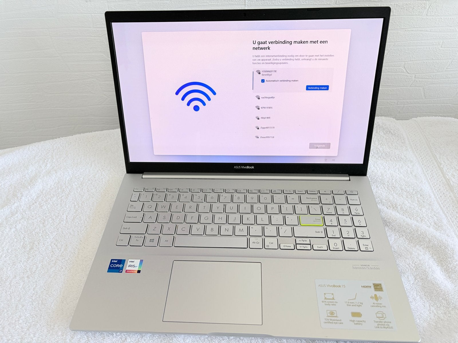 ASUS Vivobook 15 OLED i7-1165G7 16GB RAM 1TB SSD, Ophalen, Met videokaart, 2 tot 3 Ghz, Zo goed als nieuw