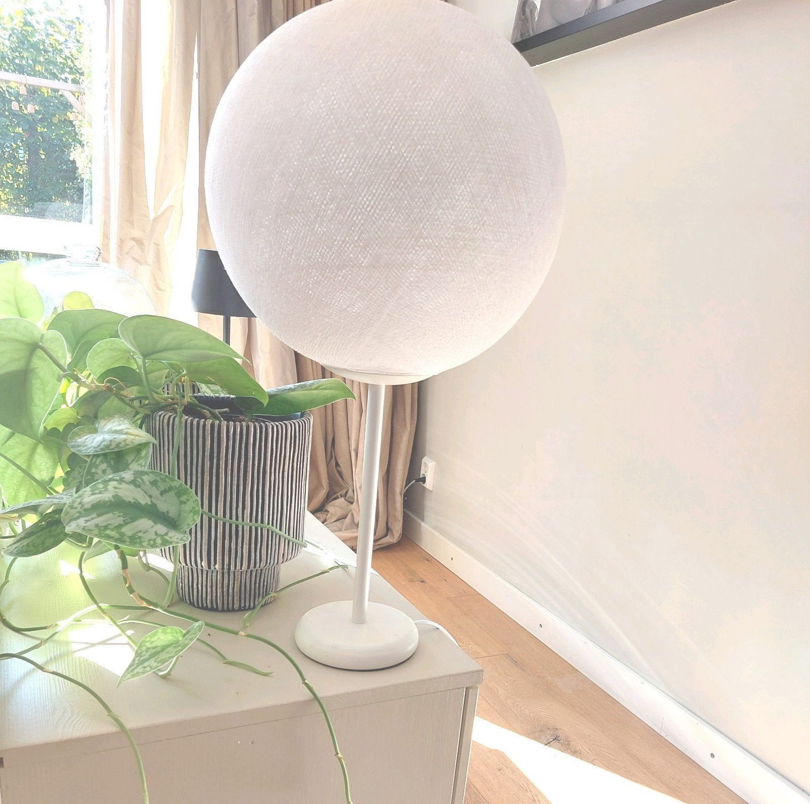 CREATIVECOTTON LED Tafellamp van Katoen Wit met dimmer, Huis en Inrichting, Ophalen, Overige merken, 60 cm, Metaal