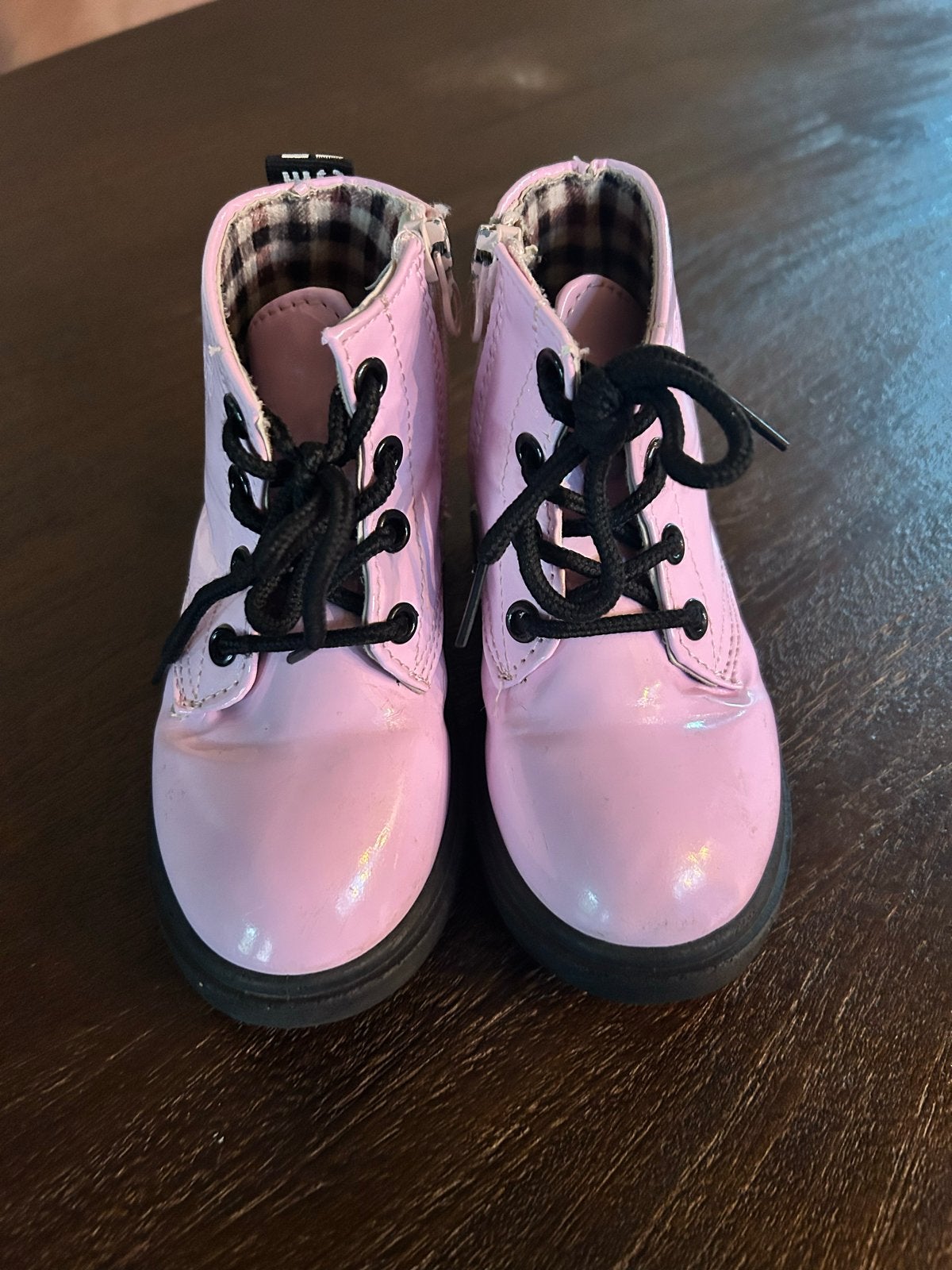 Roze lakleren kinderlaarsjes - Maat 24, Ophalen of Verzenden, Gebruikt, Meisje