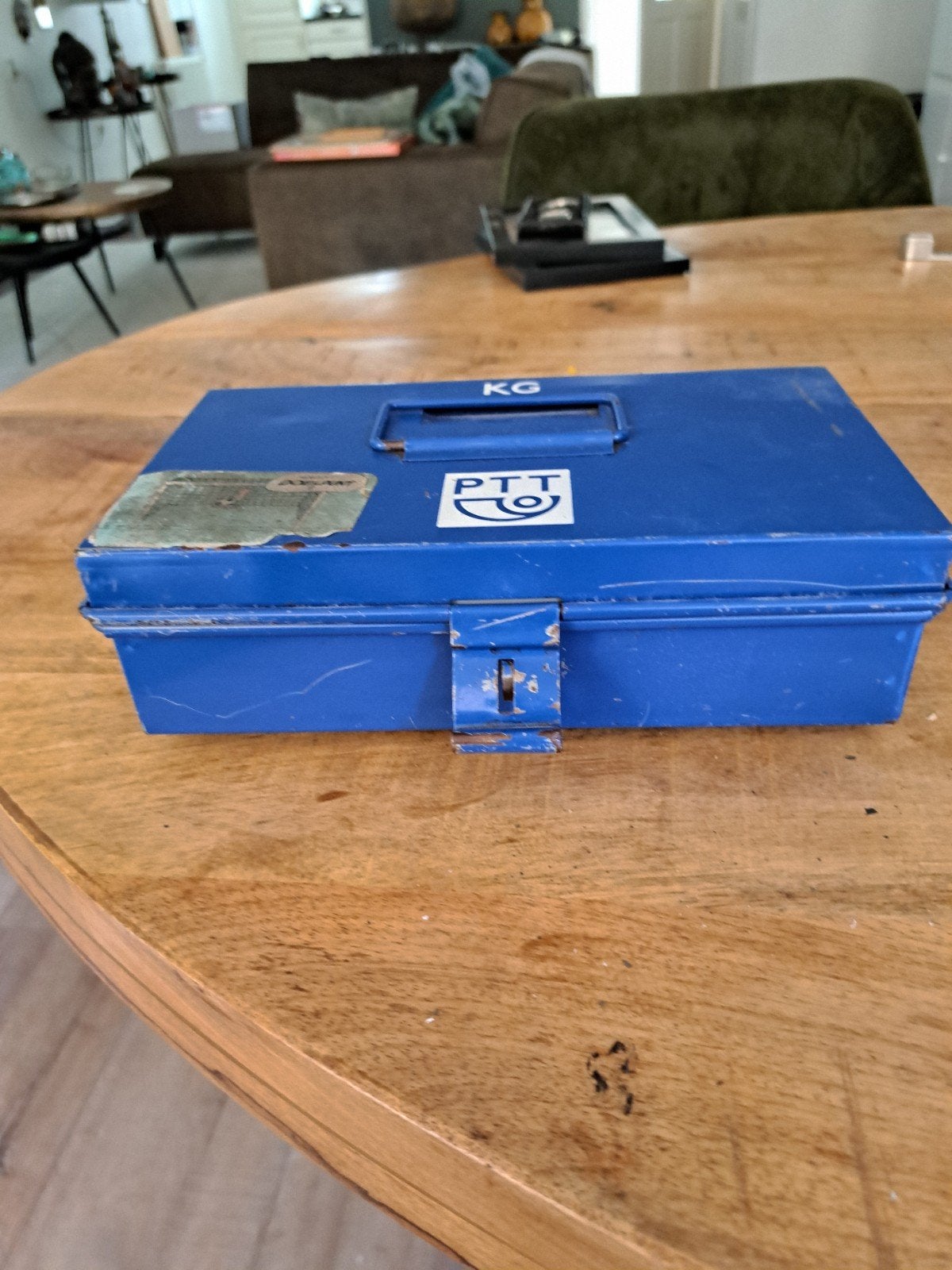 Vintage PTT Geldkistje / Gereedschapskistje, Ophalen of Verzenden