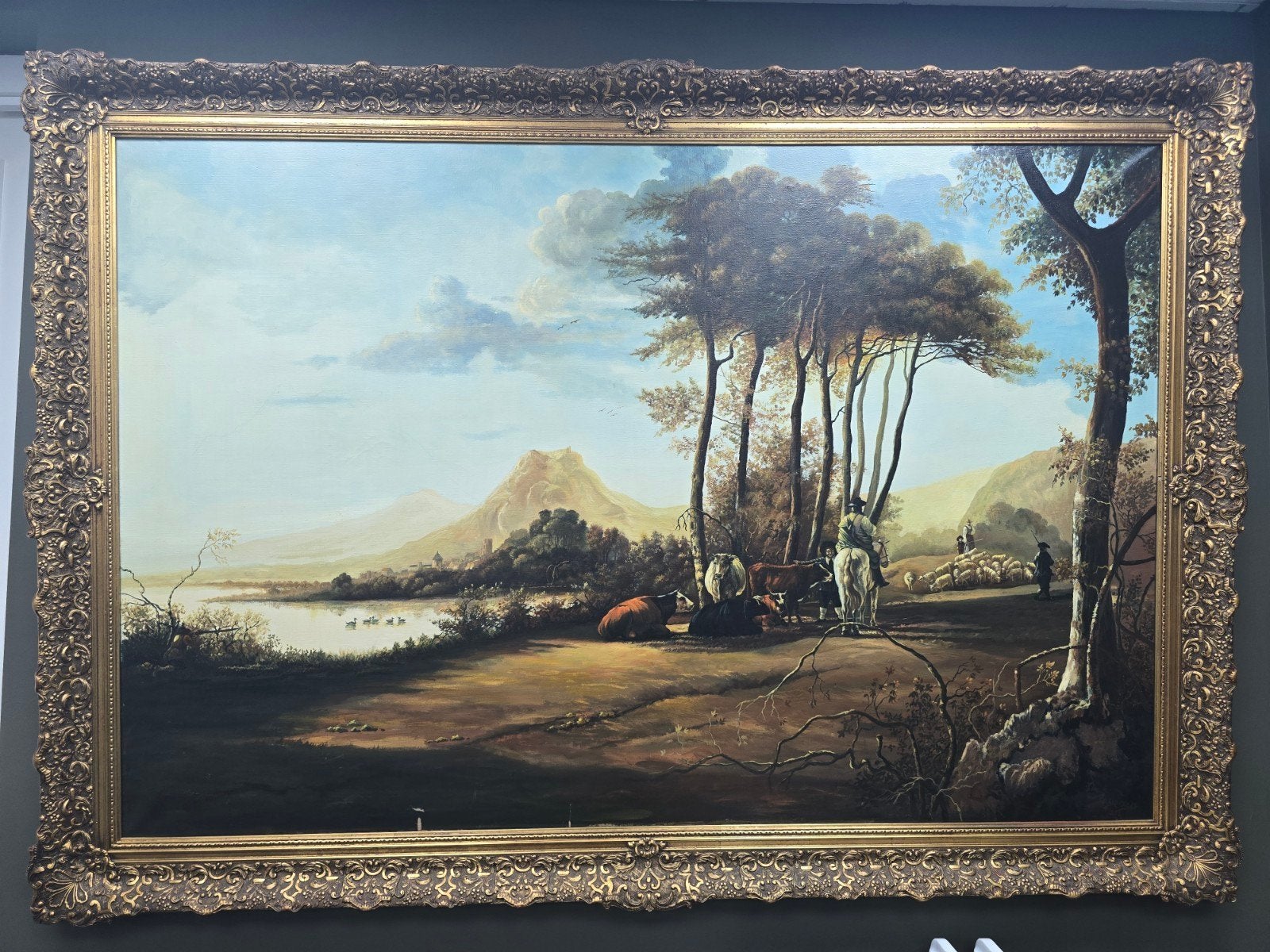 Groot oud schilderij van a brouwers, 1.70m goede staat, Ophalen
