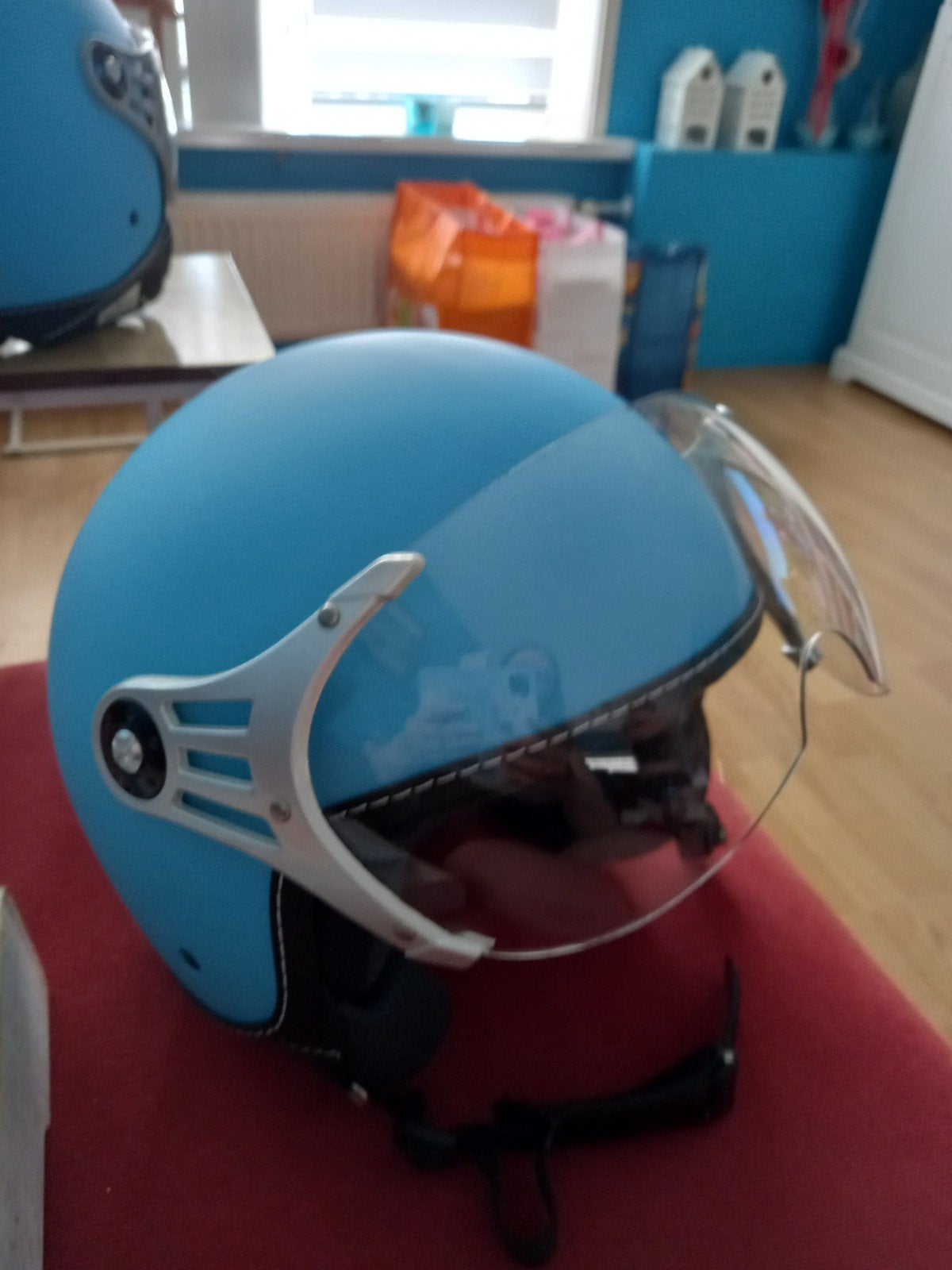 Vinz Kinder Scooterhelm - Lichtblauw, Fietsen en Brommers, Ophalen, Zo goed als nieuw, Extra small of kleiner, Vinz