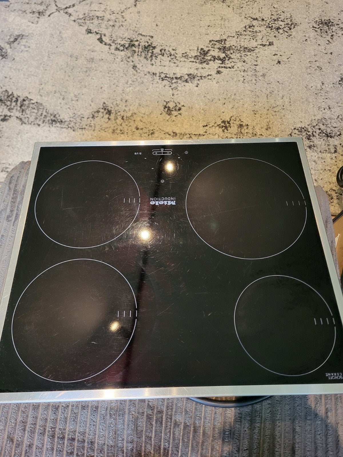 Miele KM 6115 Inductiekookplaat - 4 zones, Witgoed en Apparatuur, Kookplaten, Gebruikt, Inbouw, Inductie, 4 kookzones