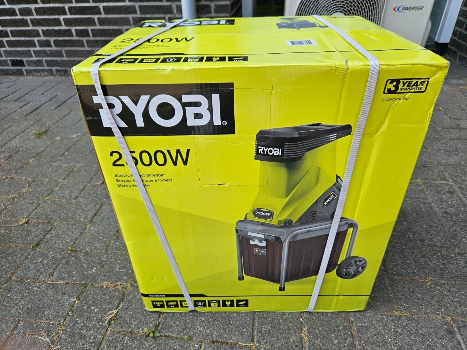 Ryobi 2500W Elektrische Hakselaar, Ophalen, Nieuw, Elektrisch, Met opvangbak