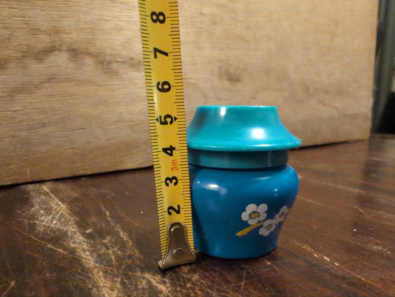 Vintage Avon Miniatuur Flesje - Blauw met Bloemen, Ophalen of Verzenden