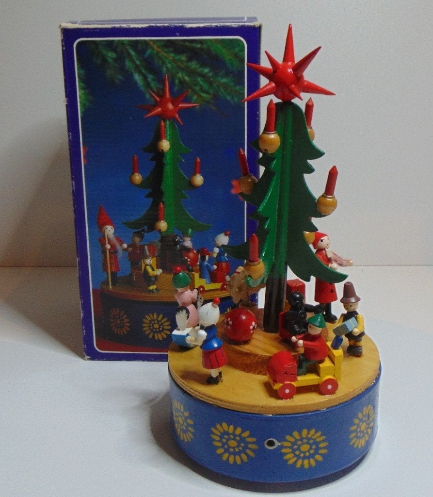 Duitse houten kerst carrousel-speeldoos), Ophalen of Verzenden, Gebruikt