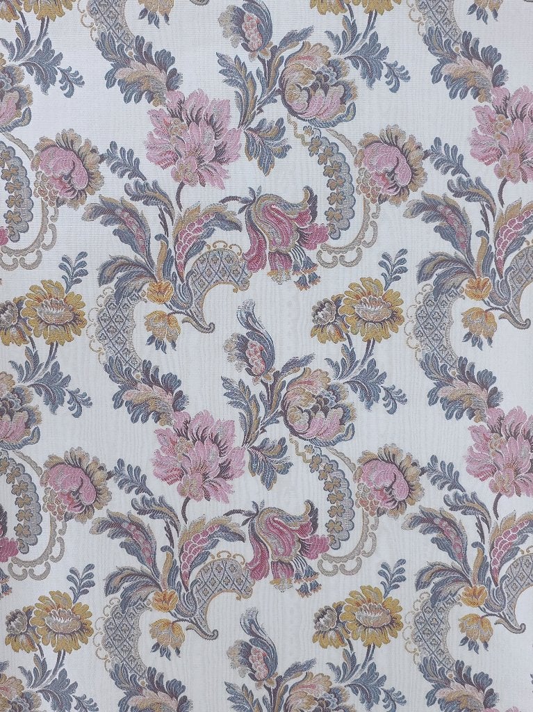5466 Vintage bloemenbehang roze blauw wit swiet, Huis en Inrichting, Ophalen of Verzenden, Roze