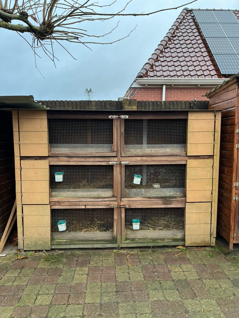 Konijnenflat 6-delig, Dieren en Toebehoren, Pluimvee | Toebehoren, Zo goed als nieuw, Kippenhok of Kippenren, Ophalen of Verzenden