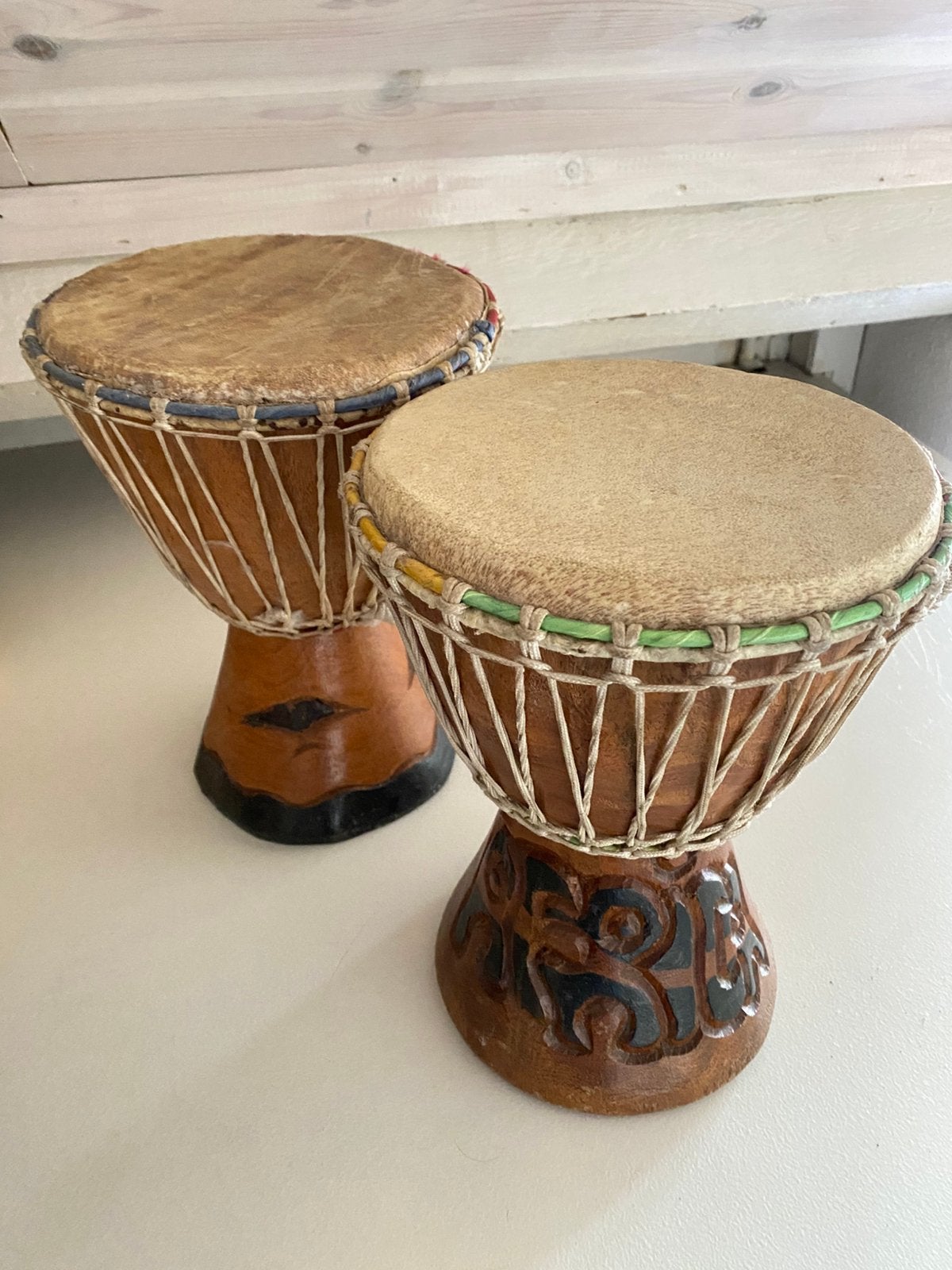 2 djembe’s, Ophalen, Zo goed als nieuw, Trommel