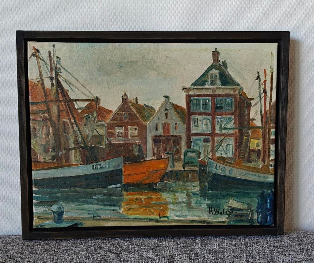 Schilderij Harlingen Noorderhaven. Schilder Wytsma, Antiek en Kunst, Kunst | Schilderijen | Klassiek, Ophalen
