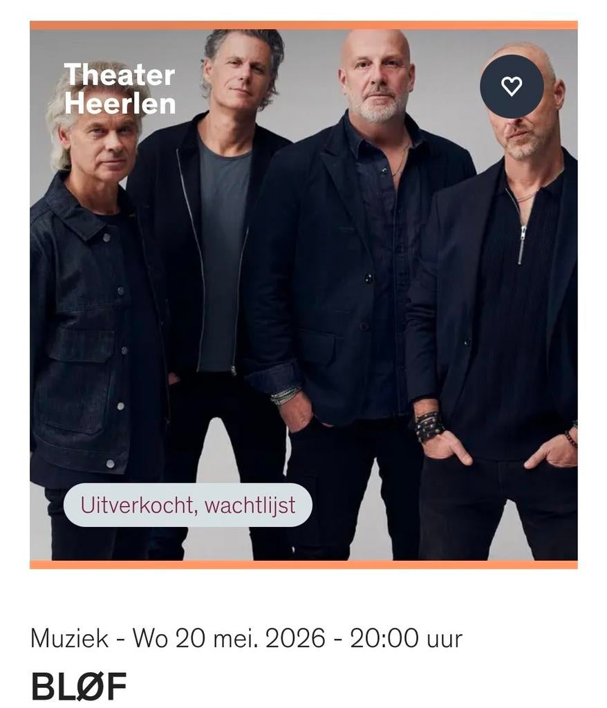 3 tickets Blof 20 mei in Heerlen, Tickets en Kaartjes, Twee personen, Mei