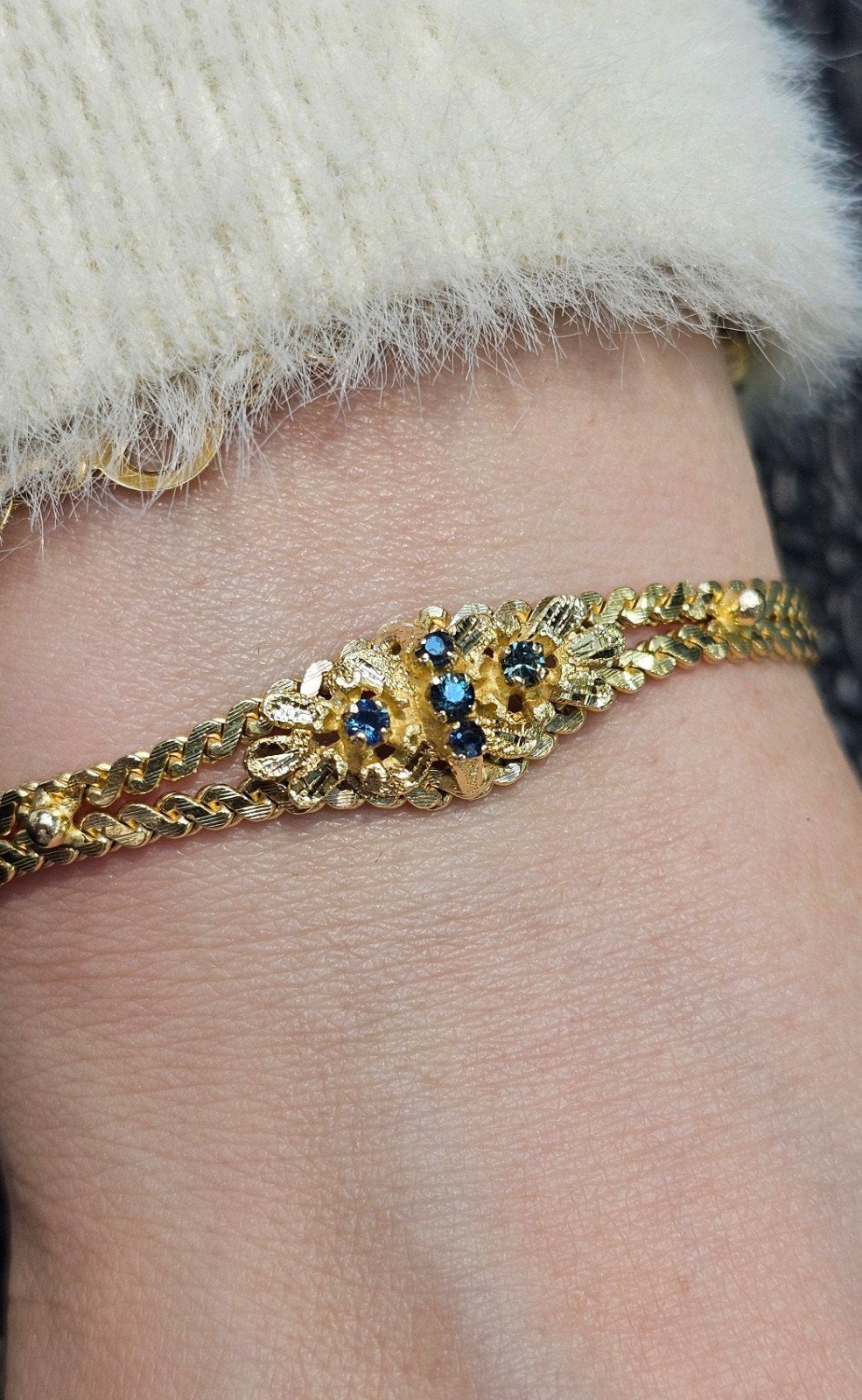 Prachtige 18karaat gouden armband met edelstenen 17.17 gram