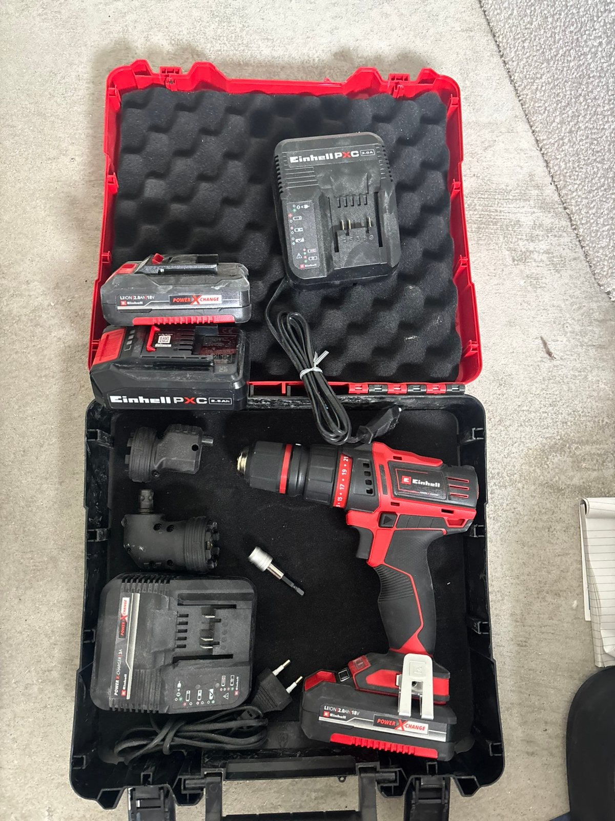 Einhell schroefmachine met opzet stukken, Ophalen, Variabele snelheid, 400 tot 600 watt, Zo goed als nieuw