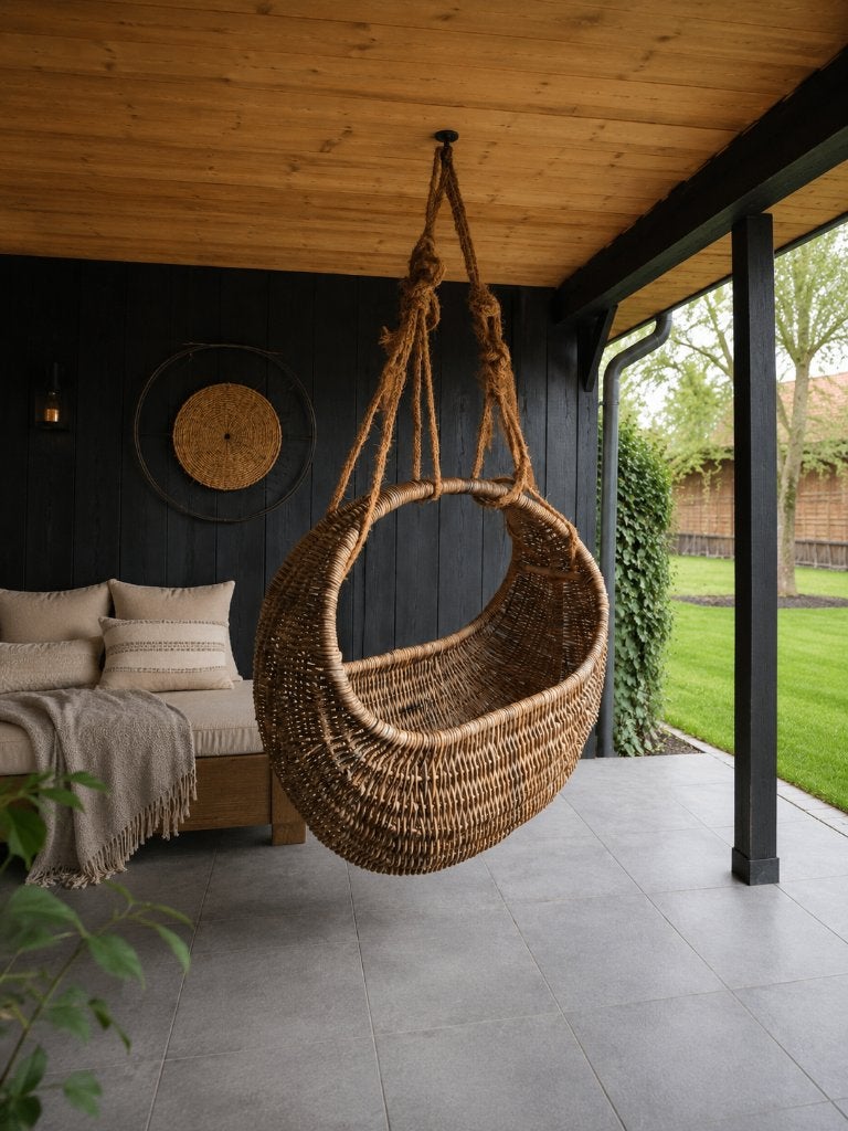 Vintage retro boho rotan babyhangwieg / hangmand / Wieg, Kinderen en Baby's, Ophalen, Gebruikt, Wieg