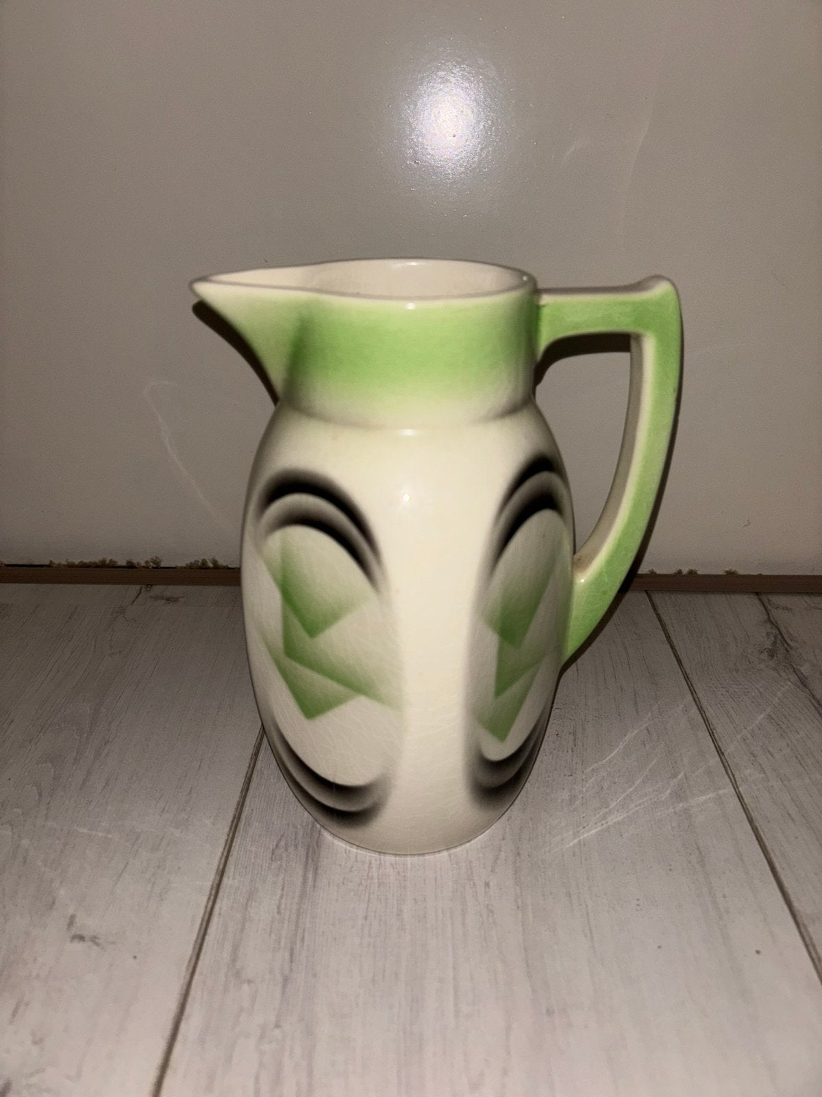 2x Vintage Art Deco / Bauhaus Schenkkan – Spritzdekor, Ophalen of Verzenden