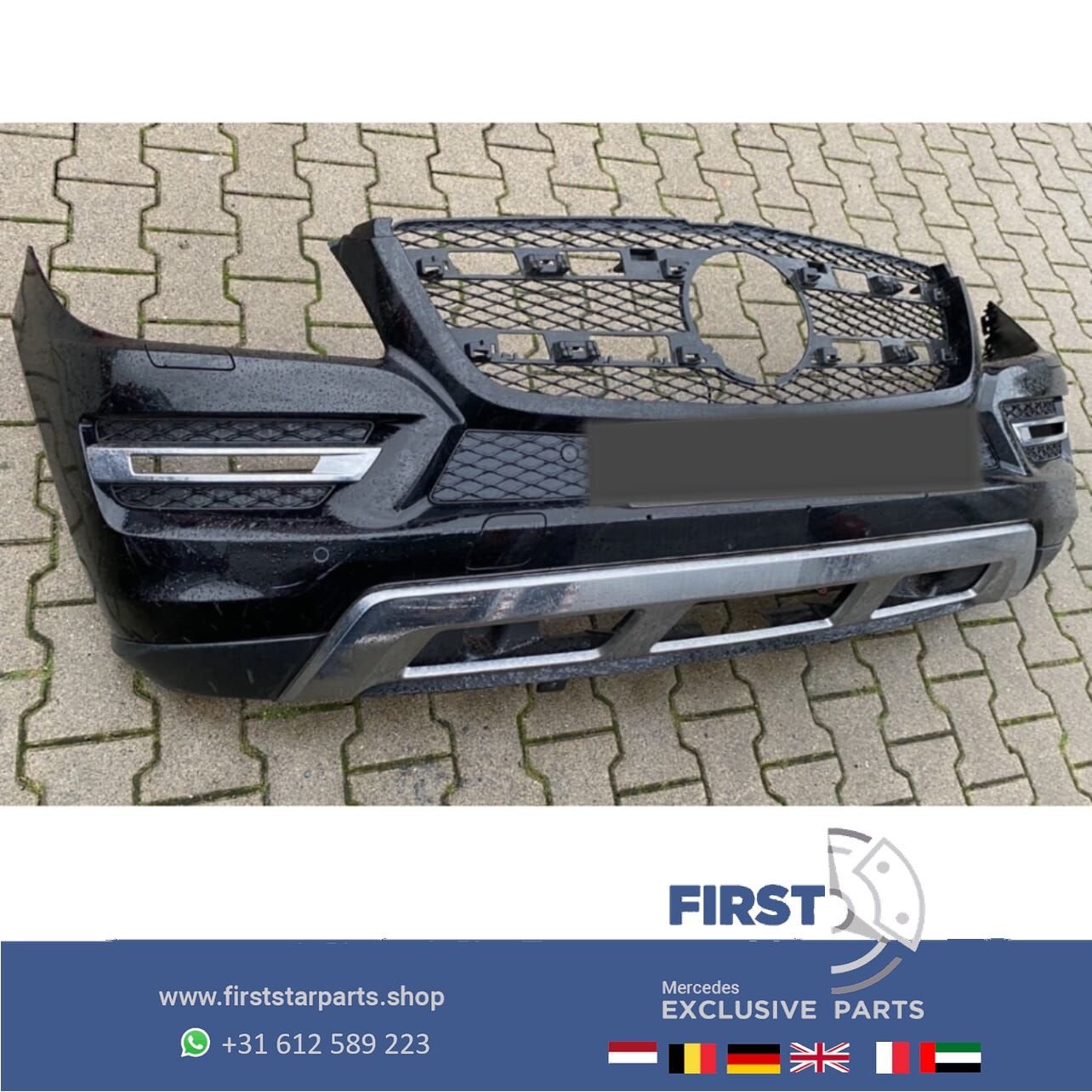 X166 GL BUMPER A1668853125 (W166) VOORBUMPER COMPLEET ZWART, Gebruikt, -, Voor, Ophalen of Verzenden