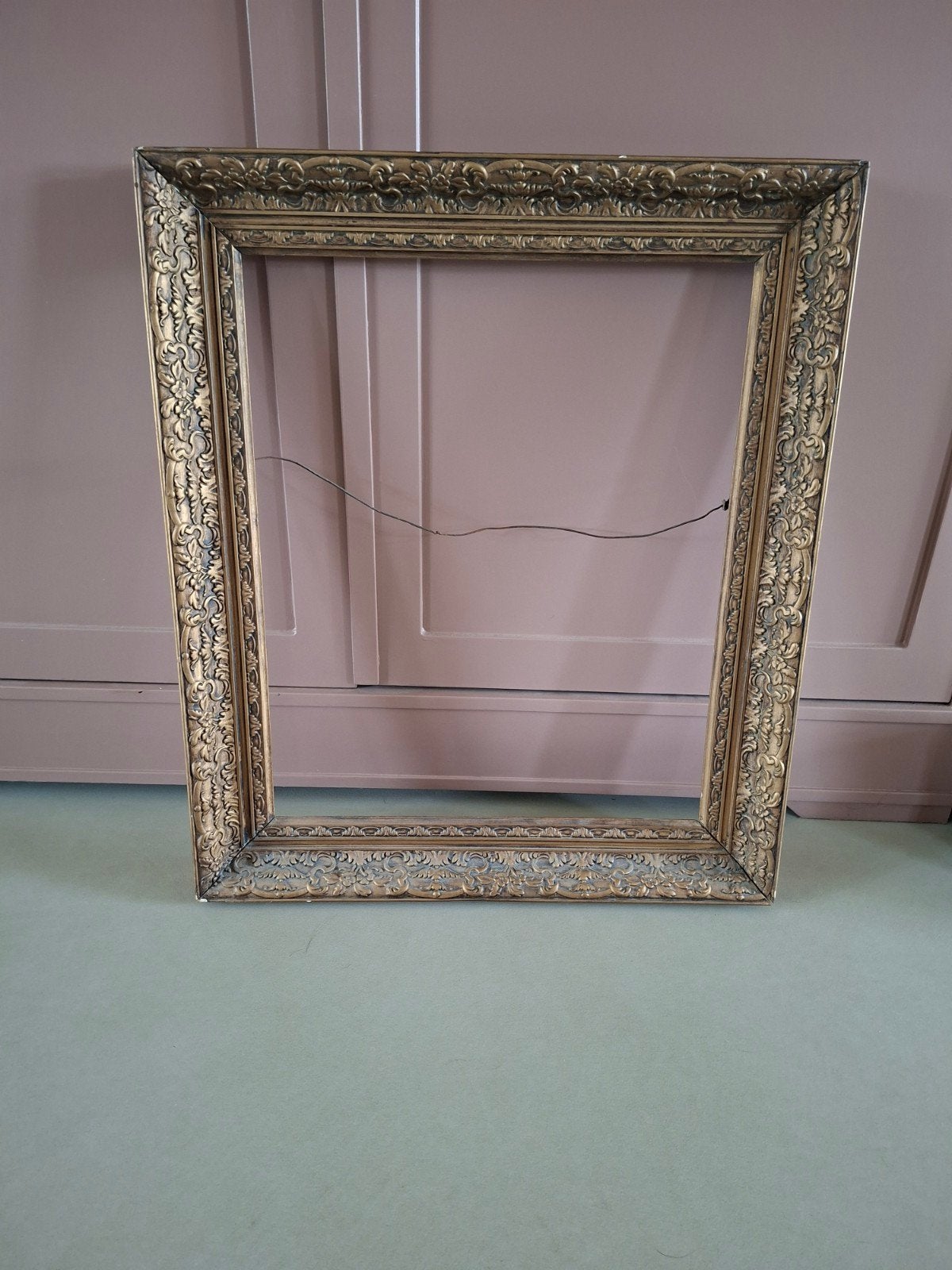 Antieke houten lijst 74x63 cm, Ophalen, Bruin, Zo goed als nieuw, Hangend
