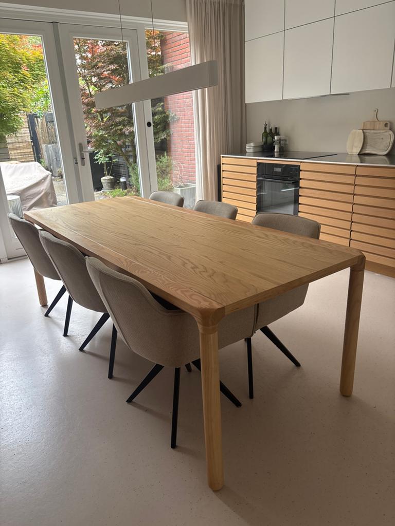 Zuiver Storm Natural eettafel 220x90 cm, Huis en Inrichting, Tafels | Eettafels, Ophalen, 200 cm of meer, 50 tot 100 cm, Zo goed als nieuw