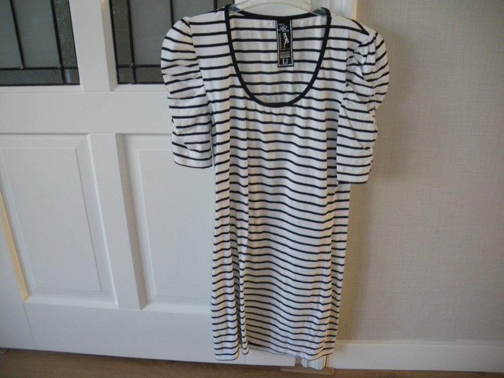 wit blauw gestreept zomer shirt pofmouw merk only mt 38, Maat 38/40 (M), Wit, Ophalen of Verzenden, Zo goed als nieuw