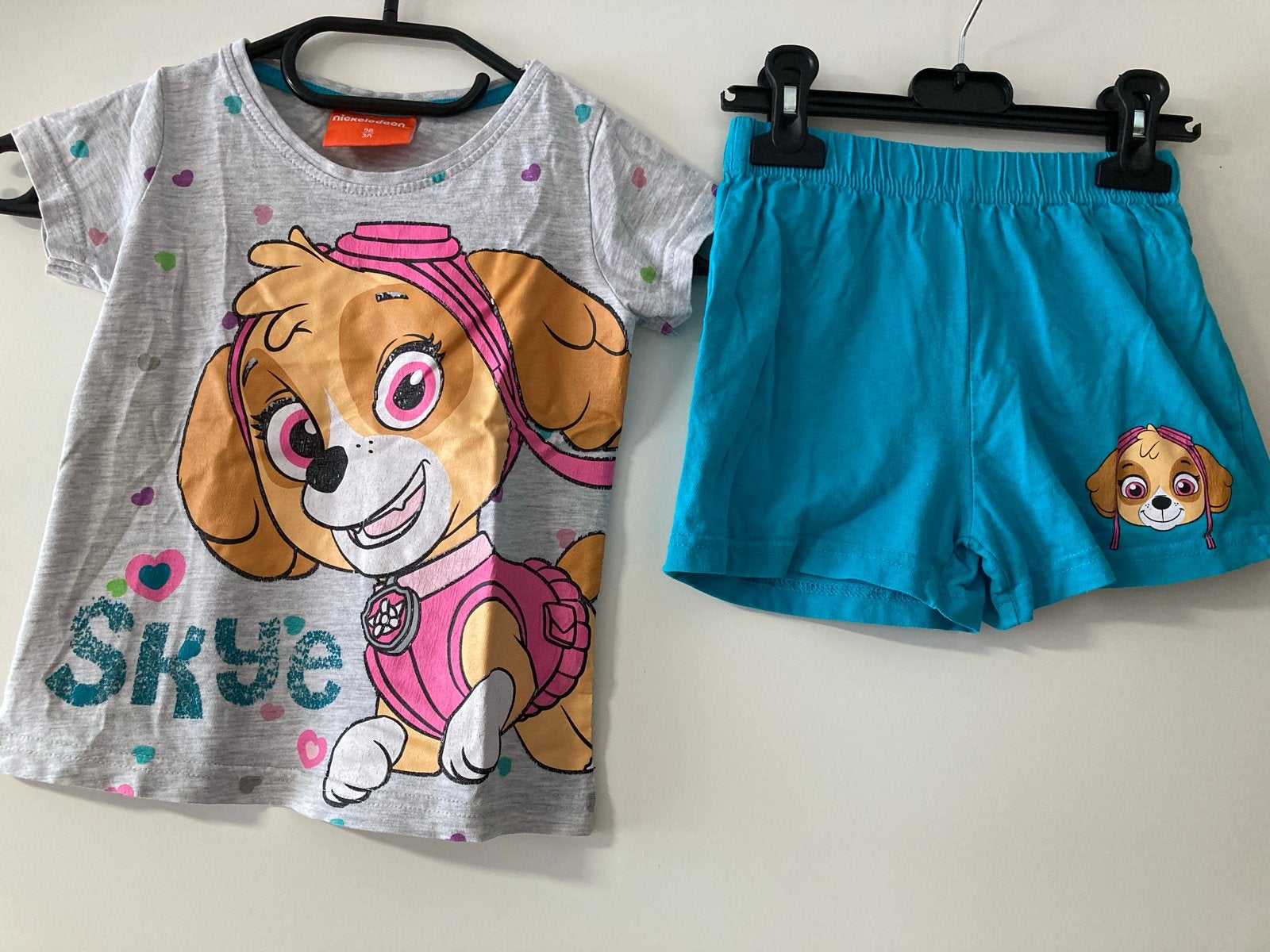 Nickelodeon Paw Patrol Skye set shortama maat 98, Ophalen of Verzenden, Zo goed als nieuw, Meisje, Nacht- of Onderkleding