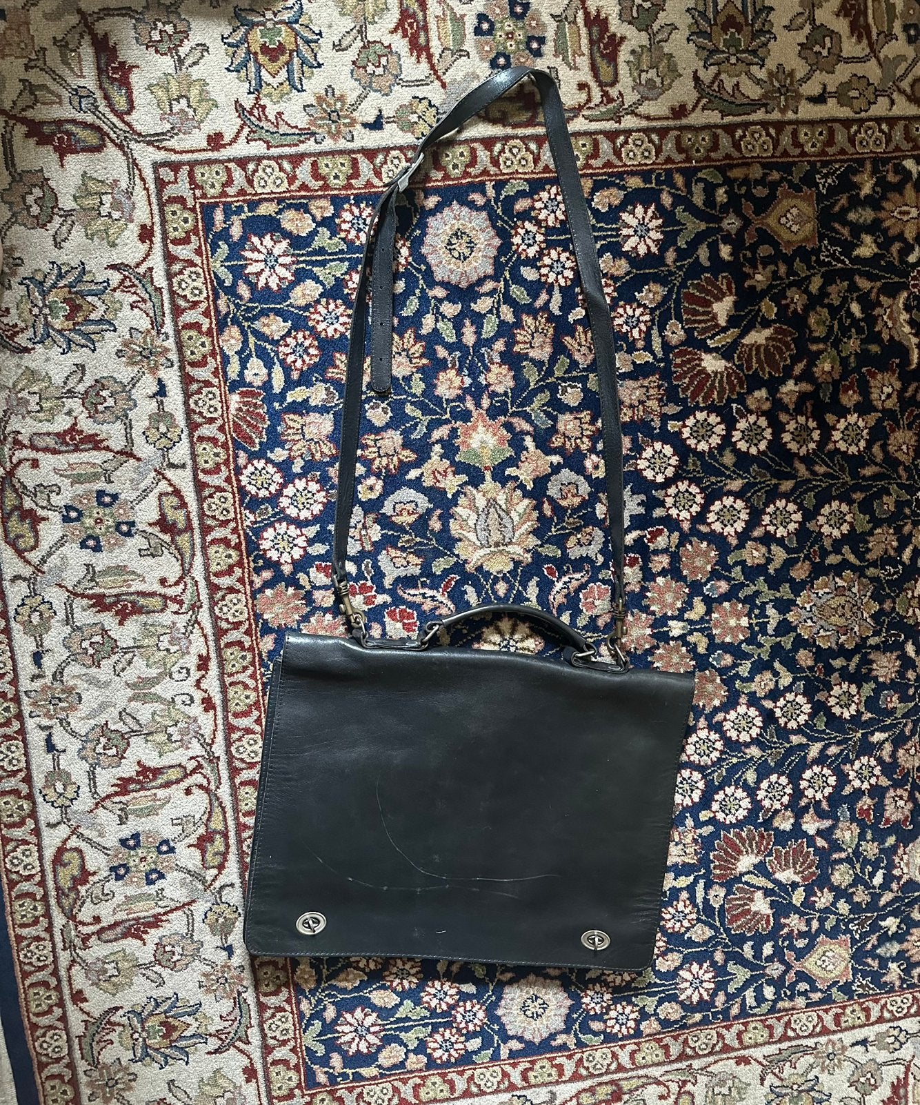 Claudio Ferrici dames leren akte-laptop tas, Ophalen of Verzenden, Gebruikt, Blauw, Overige typen