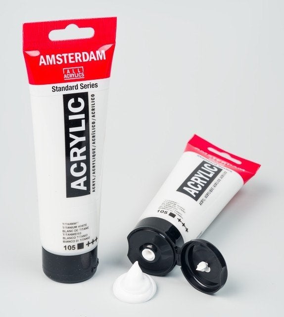 Amsterdam Acrylverf 120ml, Titaanwit (105) nu € 4,75!, Hobby en Vrije tijd, Royal Talens, Nieuw, Ophalen of Verzenden, Apeldoorn
