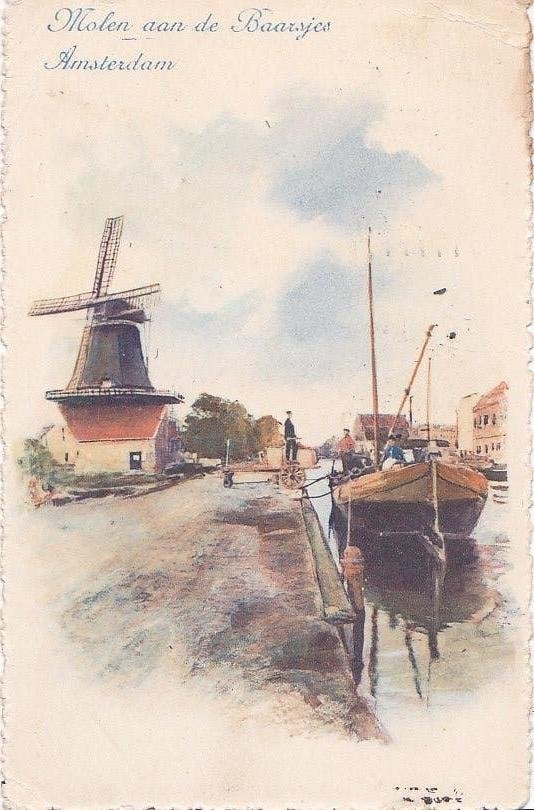 Amsterdam. Molen., Verzenden, 1920 tot 1940, Ongelopen, Noord-Holland