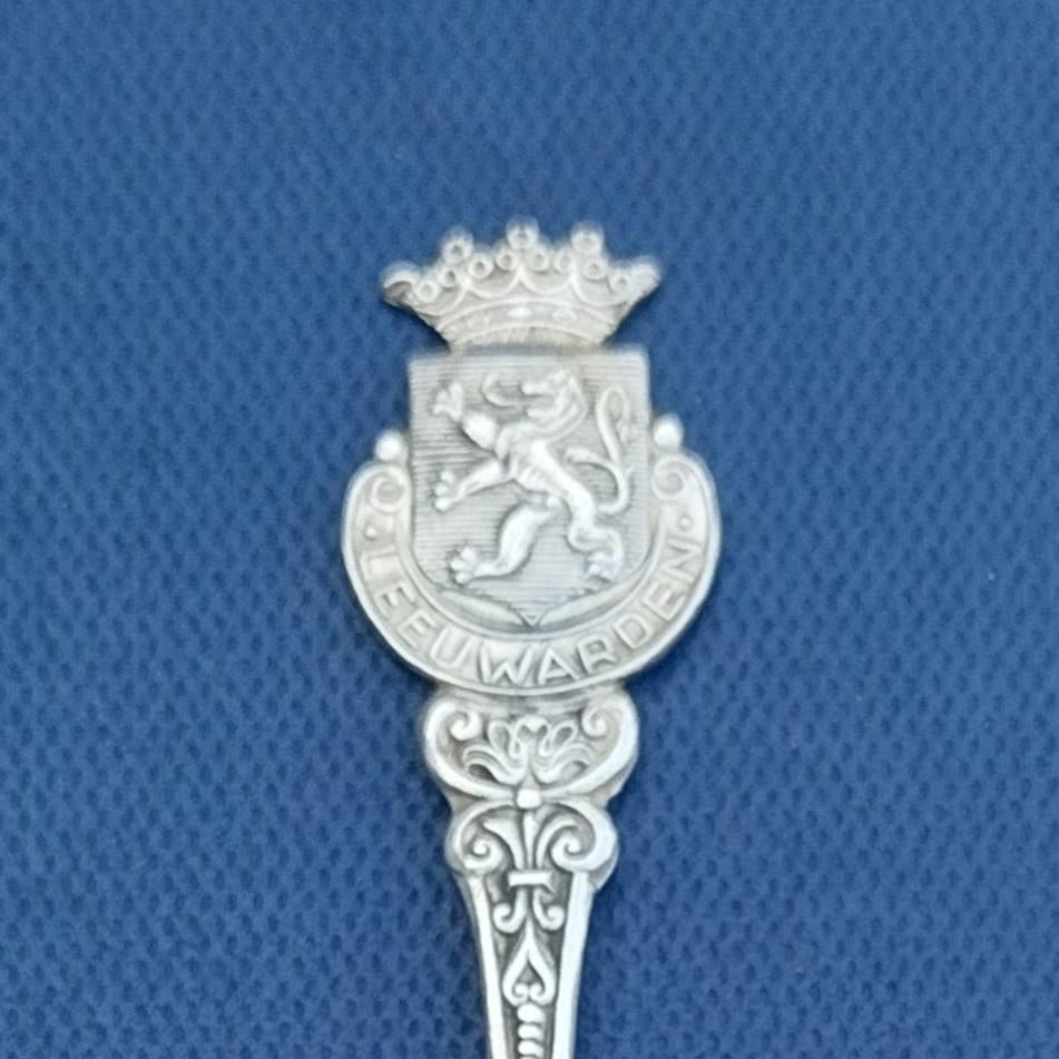 verzilverde lepeltje Leeuwarden (NIO 90), Friesland, Antiek en Kunst, Ophalen of Verzenden
